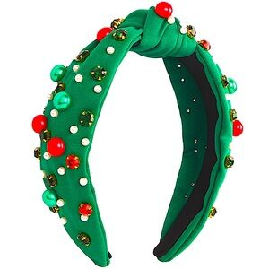 🎁*NWT* Green‎ Rhinestone Detailed Knotted Headband